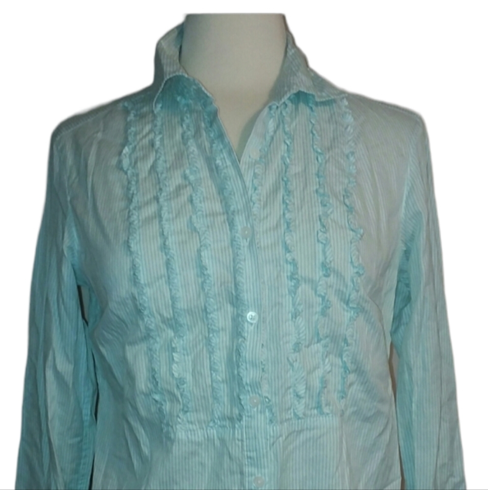 Talbots S Button Down Shirt Long Sleeve 100% Cotton Top Blouse Button Front